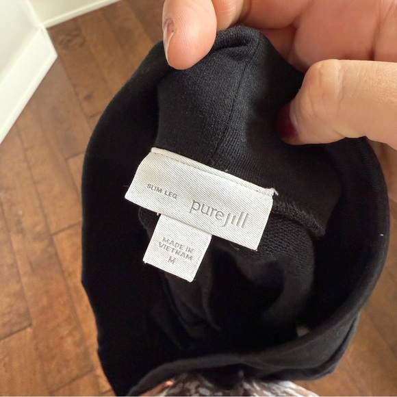 J. Jill Sz M Pima Cotton Slim Leg Pants Black Legging Ankle Pant - Picture 2 of 5